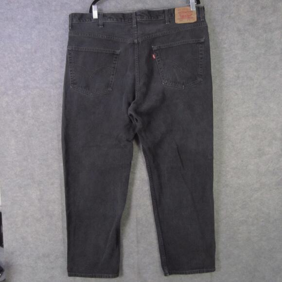 Levi's 550 Jeans Mens 42x30 Black Relaxed Fit Tapered Leg Denim Classic - Picture 5 of 8